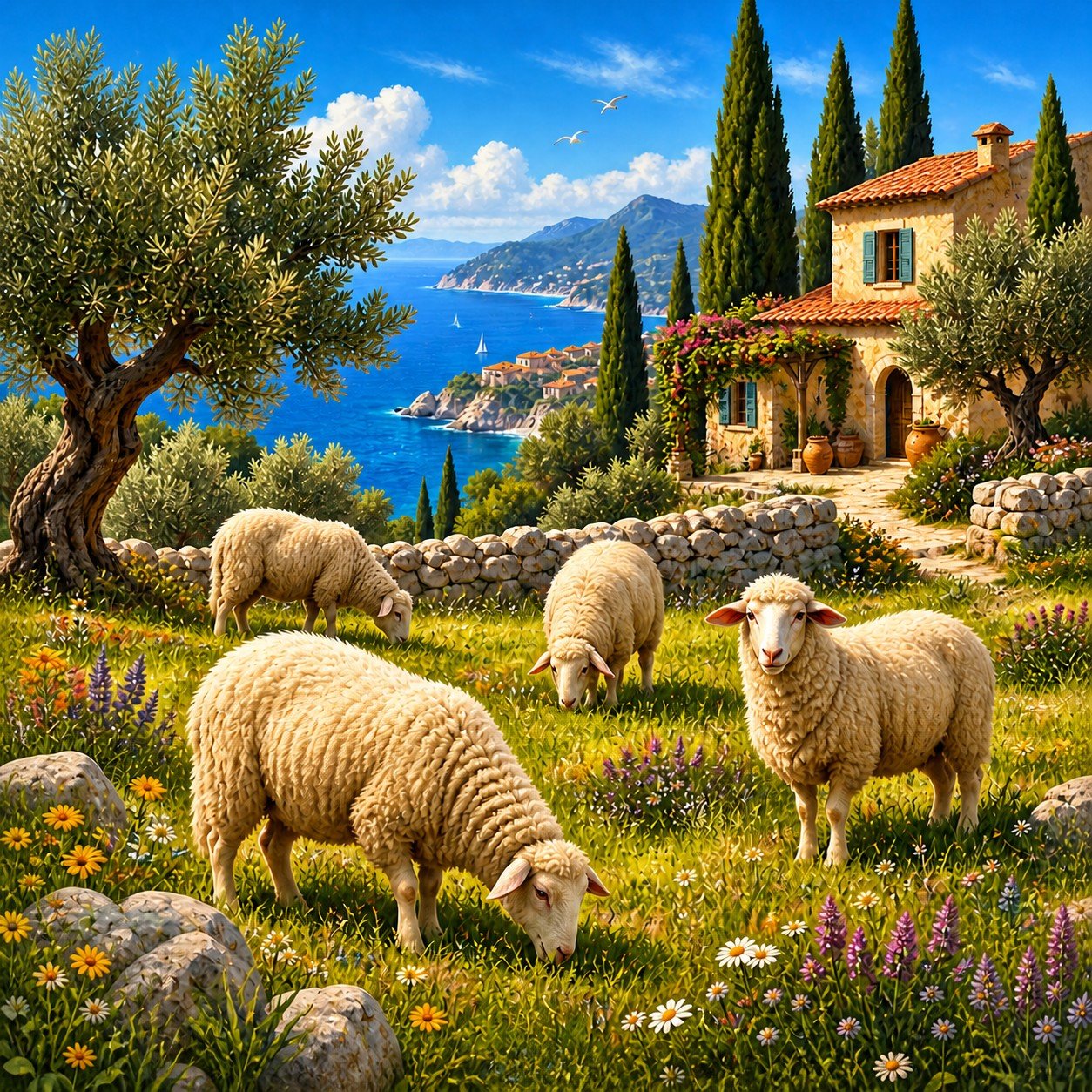 Sheep herding artwork